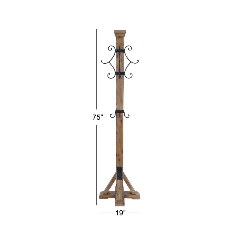 Cast iron and sale wood coat rack